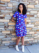Load image into Gallery viewer, Adult Red and Blue Buffalo Dress