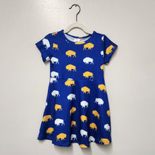 Load image into Gallery viewer, Kid's Blue and Gold Buffalo Dress