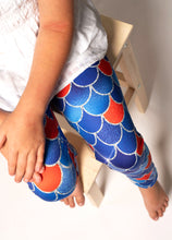 Load image into Gallery viewer, Red and Blue Mermaid Leggings