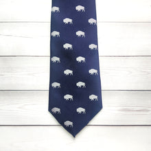 Load image into Gallery viewer, Navy Buffalo Polyester Neck Tie