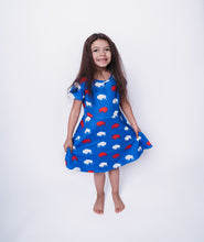 Load image into Gallery viewer, Kid's Red and Blue Buffalo Dress