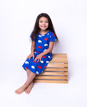 Load image into Gallery viewer, Kid's Red and Blue Buffalo Dress