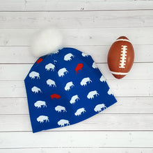 Load image into Gallery viewer, Red and Blue Buffalo Beanie