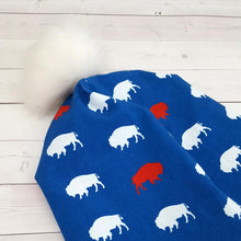 Load image into Gallery viewer, Red and Blue Buffalo Beanie
