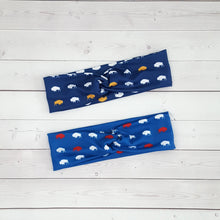Load image into Gallery viewer, Red/Blue or Blue/Gold Buffalo Headband