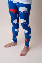 Load image into Gallery viewer, Kid's Red and Blue Buffalo Leggings