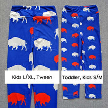 Load image into Gallery viewer, Kid's Red and Blue Buffalo Leggings