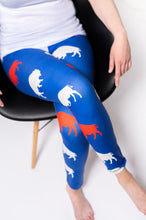 Load image into Gallery viewer, Cozy Red and Blue Buffalo Leggings
