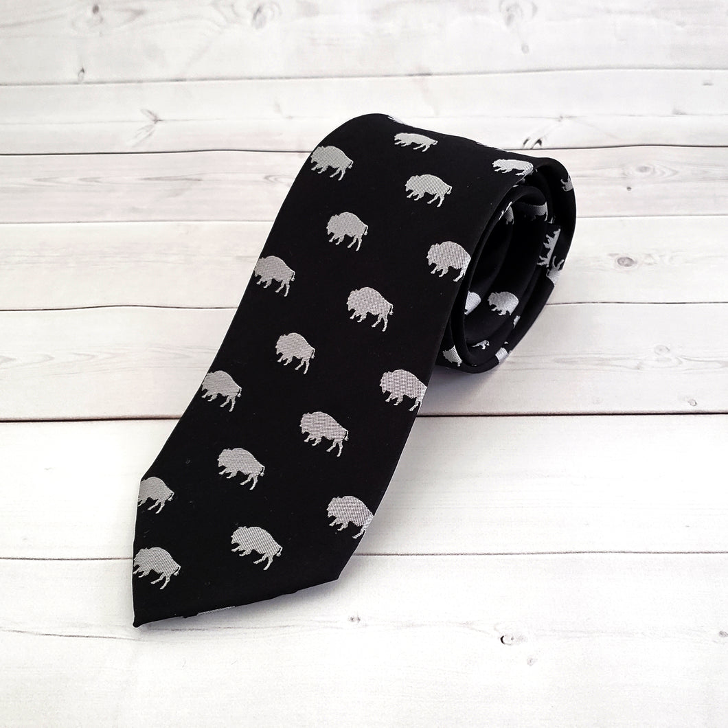 Black Buffalo Neck Tie or Bow Tie