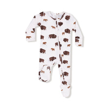 Load image into Gallery viewer, Waffle Buffalo Footie Jammies
