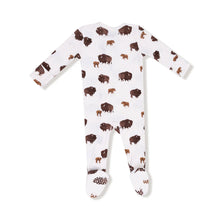 Load image into Gallery viewer, Waffle Buffalo Footie Jammies
