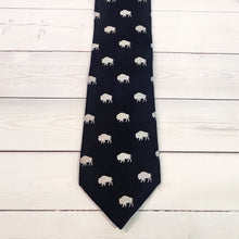 Load image into Gallery viewer, Black Buffalo Silk Neck Tie

