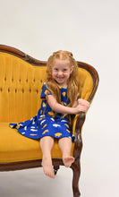 Load image into Gallery viewer, Kid's Blue and Gold Buffalo Dress
