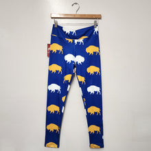 Load image into Gallery viewer, Cozy Blue and Gold Buffalo Leggings
