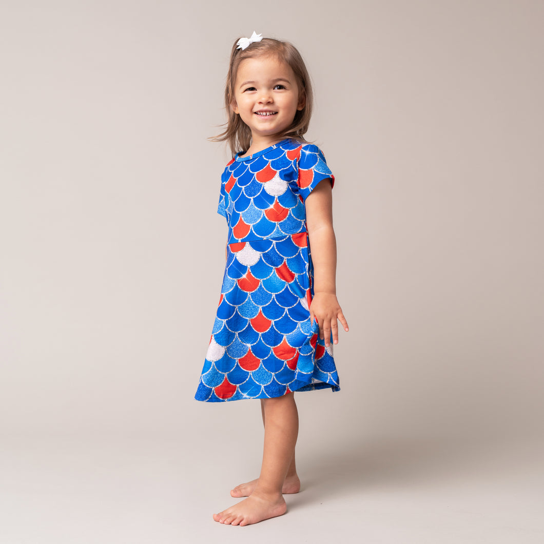 Red and Blue Mermaid Dress