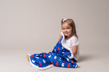 Load image into Gallery viewer, Red and Blue Buffalo Blanket
