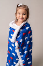 Load image into Gallery viewer, Red and Blue Buffalo Blanket
