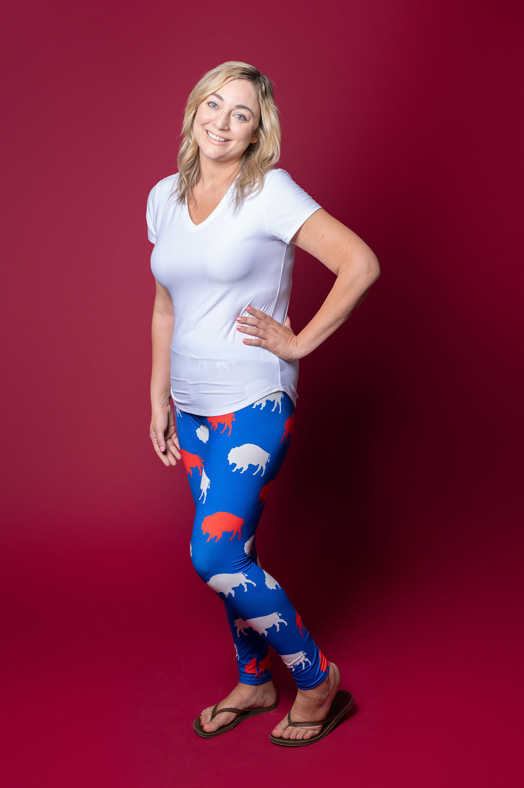 Cozy Red and Blue Buffalo Leggings