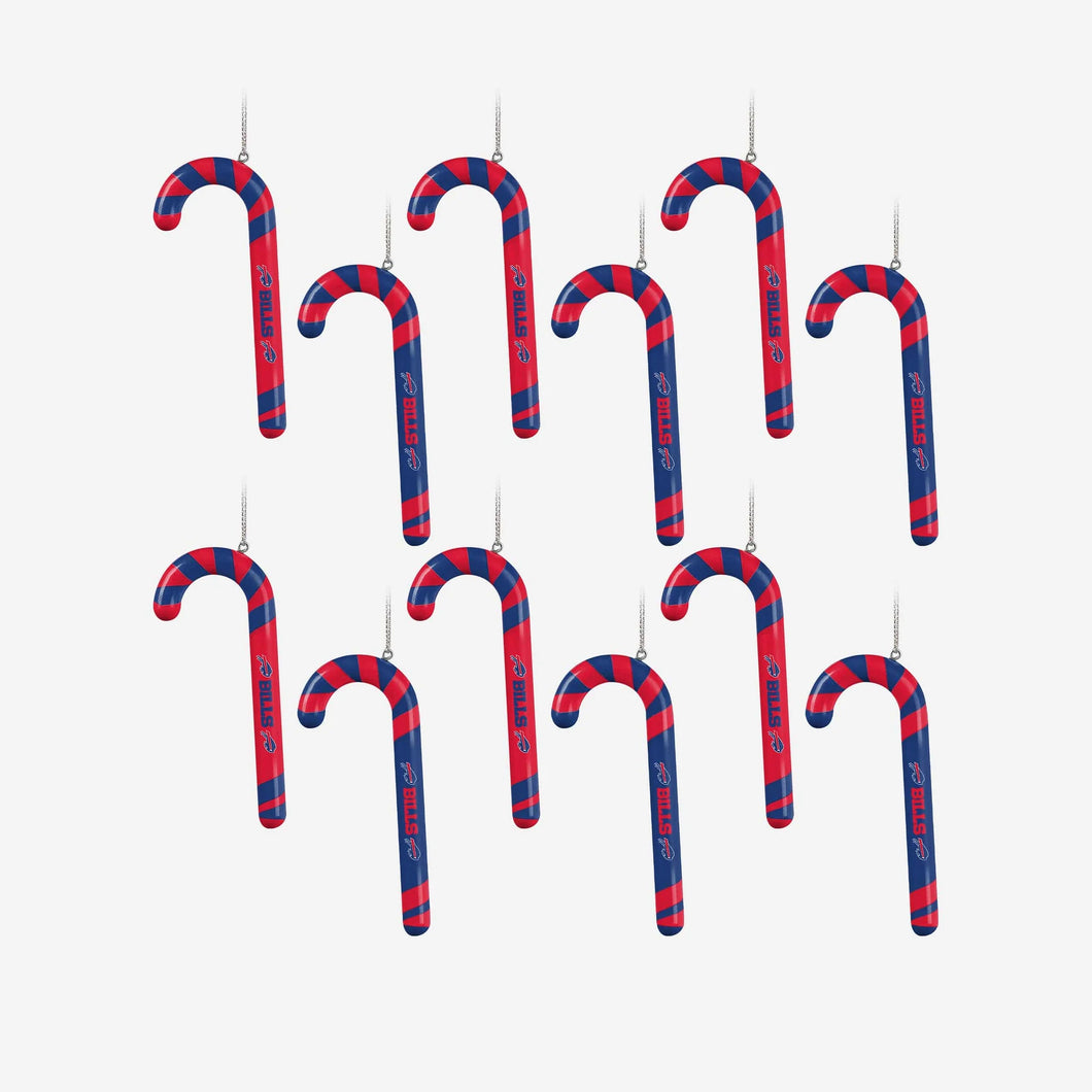 Buffalo Bills 12 Pack Candy Cane Ornaments