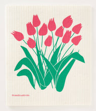 Load image into Gallery viewer, Pink Tulips Swedish Dishcloth
