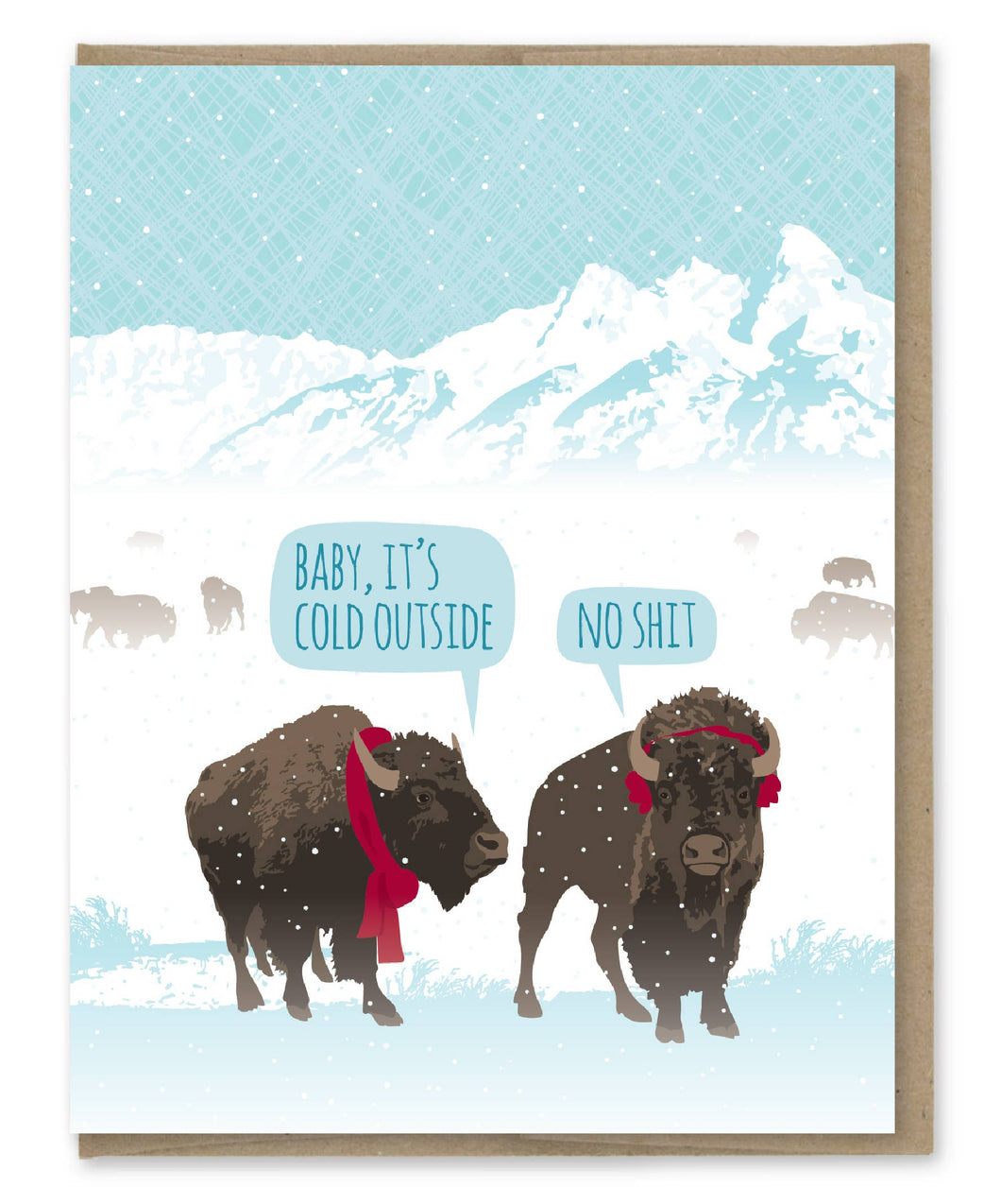 Bison Baby It's Cold Card - Box of 8