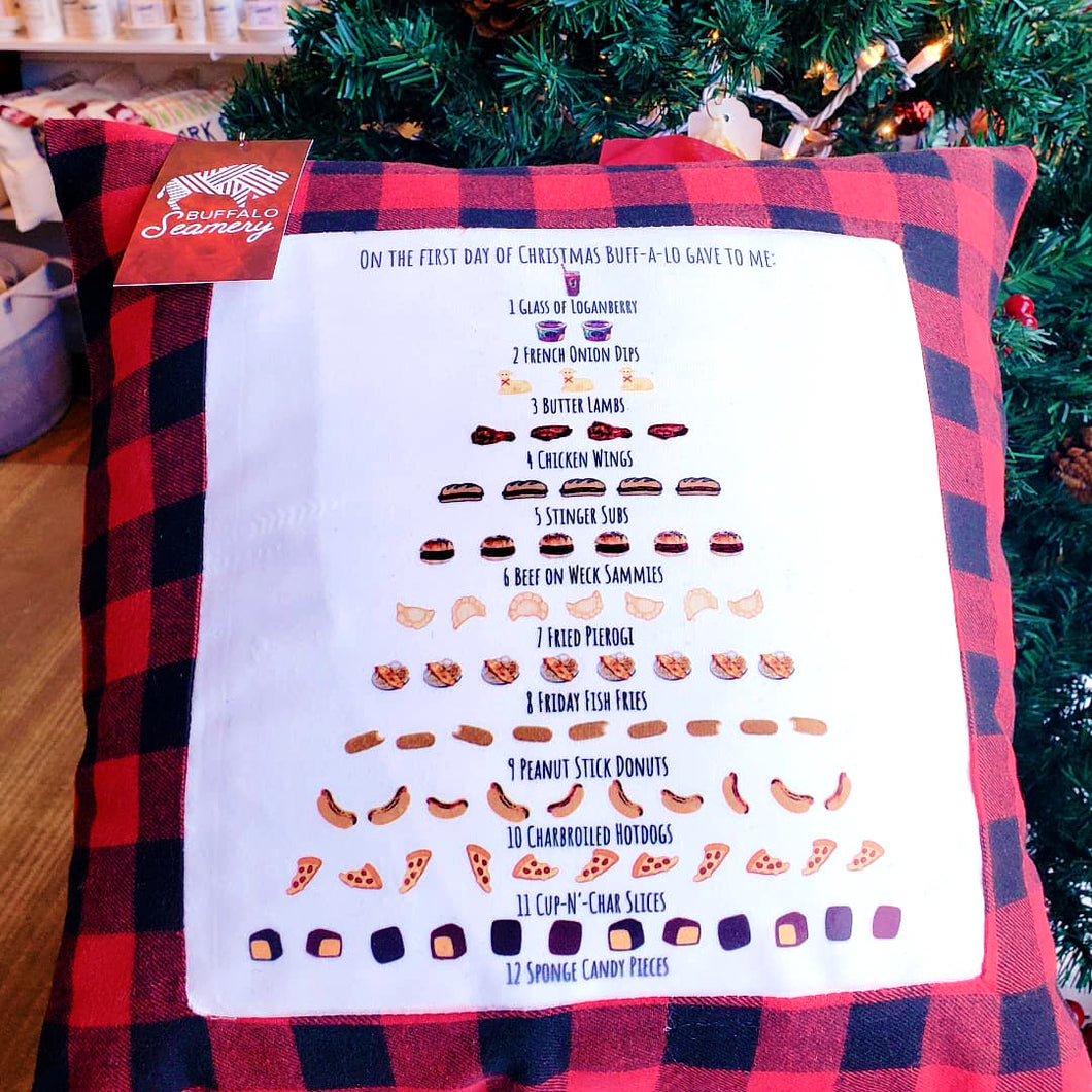 12 Days of Buffalo Christmas Pillow