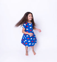 Load image into Gallery viewer, Kid&#39;s Red and Blue Buffalo Dress
