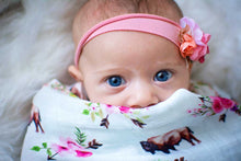 Load image into Gallery viewer, Floral Buffalo Swaddle Blanket
