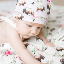 Load image into Gallery viewer, Floral Buffalo Swaddle Blanket
