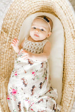 Load image into Gallery viewer, Floral Buffalo Swaddle Blanket
