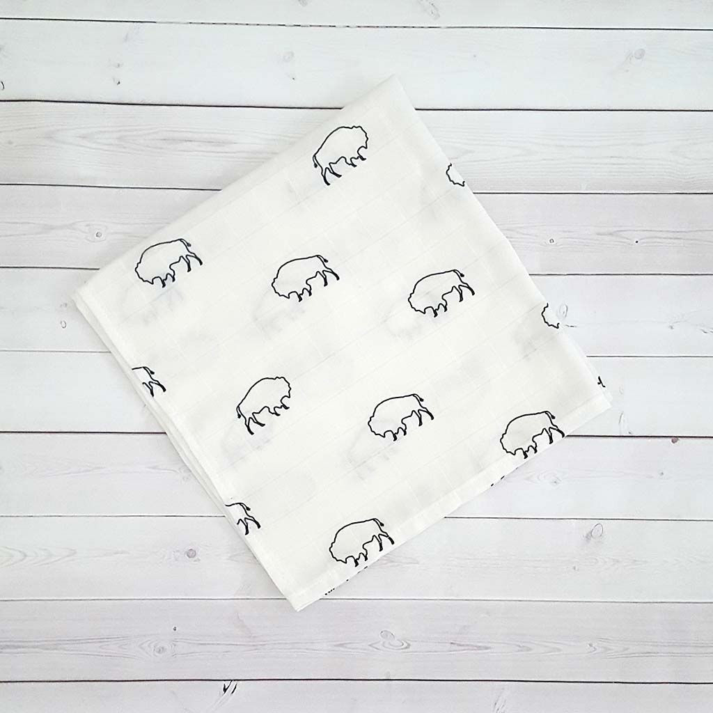 Buffalo Outline Swaddle Blanket