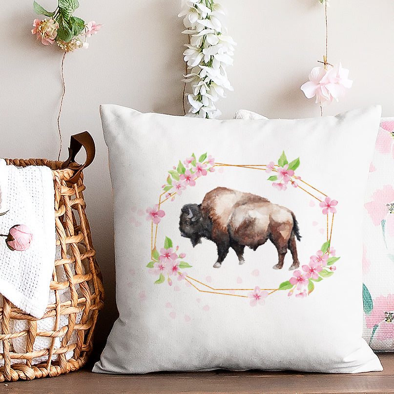 Buffalo Cherry Blossom Pillow