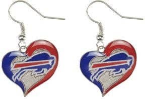 NFL Buffalo Bills Swirl Heart Earrings